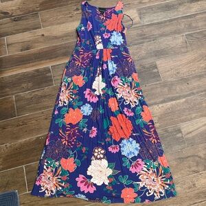 Cynthia Rowley Purple Floral Maxi Dress with Bright Blooms